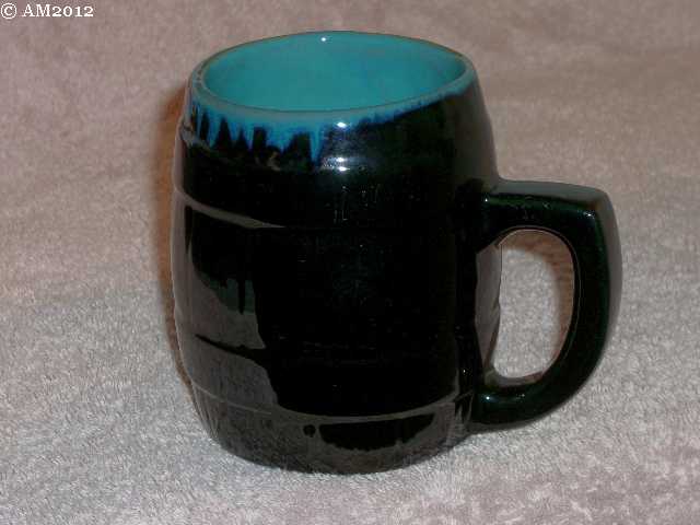 97M mug glazed black with turquoise interior